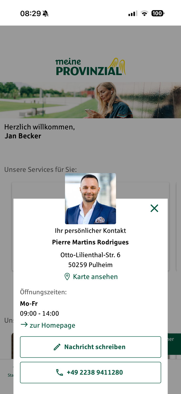 Screenshot der App Meine Provinzial
