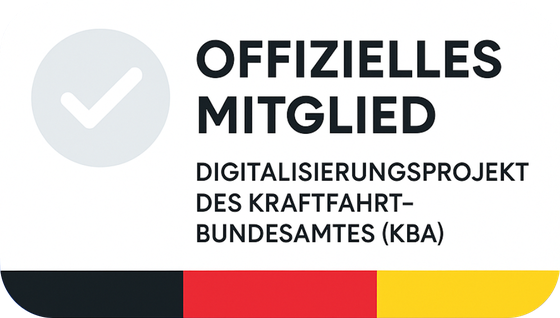 Offizielles Mitglied im Digitalisierungsprojekt des Kraftfahrt-Bundesamtes
